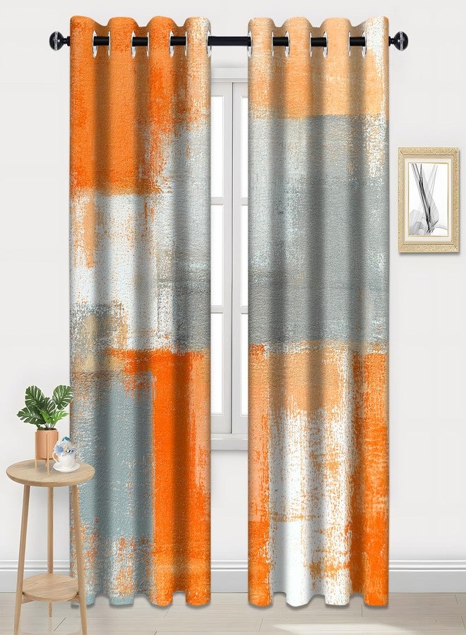iTapnoom Abstract Orange Grey Blackout Curtains, Beige Aesthetic Art Painting Window Drapes Darkening Grommet Window Curtains for Living Room Bedroom Decor 2 Panels 52"x84" Inch - Image 3